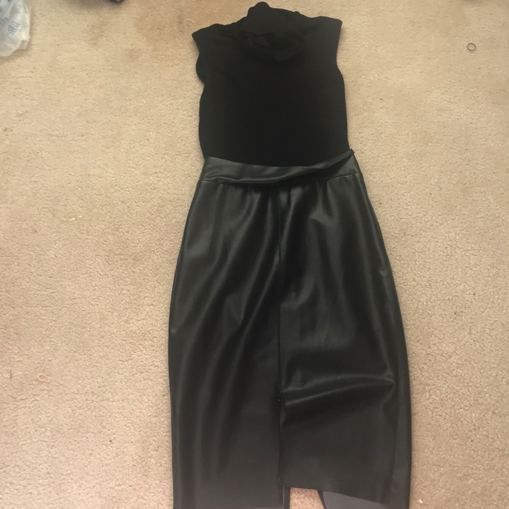 Black turtle neck dress